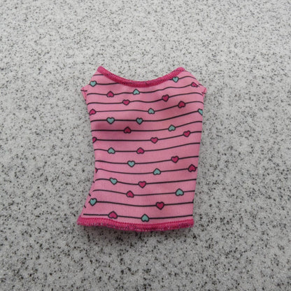 Barbie Doll Size Top Pink Little Hearts Short Sleeve Fits Fashionistas