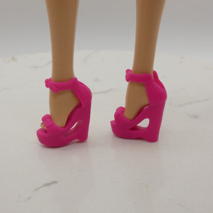 Barbie Doll Shoes Pink Sandals Fit Model Muse Tall Curvy Feet Wedge Looks 19