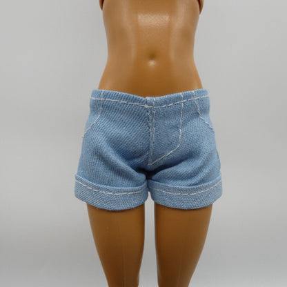 Barbie Doll Size Shorts Blue Jean Denim Like Light Wash Fits Fashionistas MTM