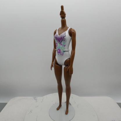 Barbie Beach Doll AA Body White Swimsuit Medium Dark Skin 2017 Flat Feet FJD99