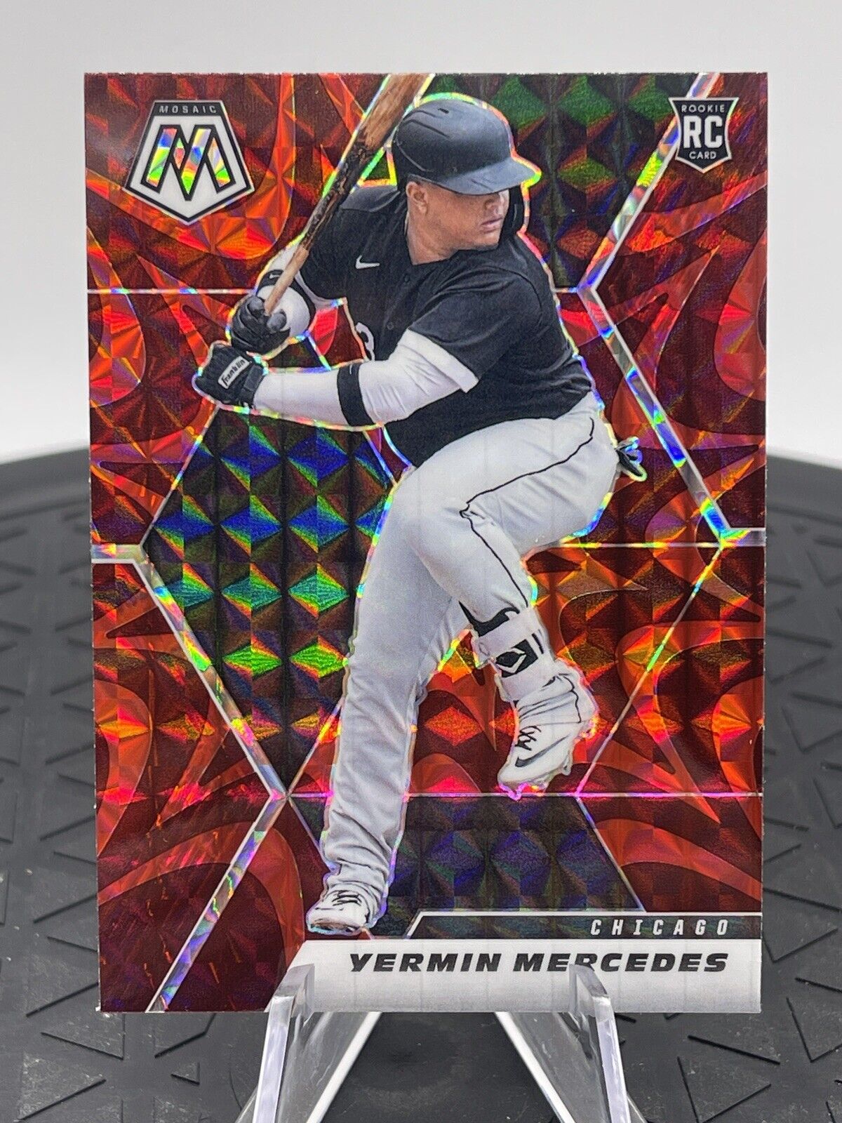 2021 Panini Prizm Mosaic Baseball Red Yermin Mercedes RC Chicago 289 Rookie