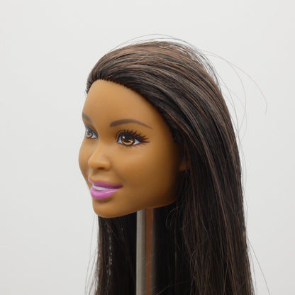 Barbie Glitter Hair Doll Head Nikki Face AA Medium Light Brown Skin 2015 CLG19