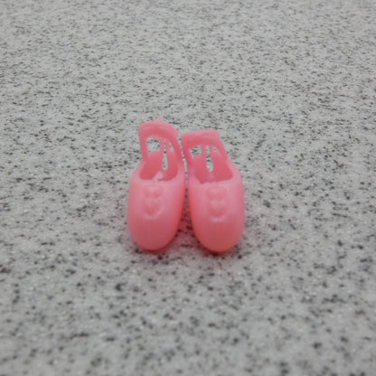 Barbie Doll Size Shoes Pink Closed Toe Ballet Pointe Flat Ankle Straps B1 Clone