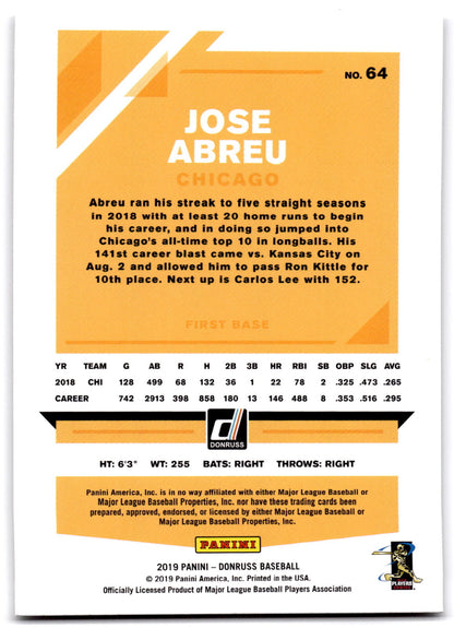 2019 Donruss #64 Jose Abreu NRMT