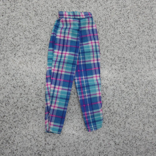 Barbie and Ginger Doll Pants Capri Highwater Blue Green Plaid 1996 Mattel 17116