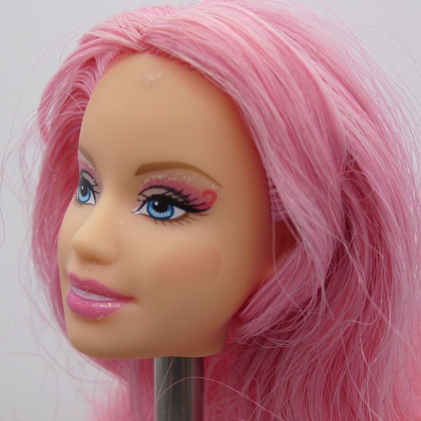 Barbie Fairy Doll Head Pink Hair Blue Eyes Glitter 2008 Mattel N5685