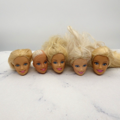 Barbie Doll Head Lot of 5 Heads Generation Girl Face Blonde Blue Eyes JY21