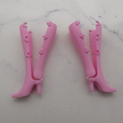 Barbie Doll Shoes Pink Heel Boots Zapatos Almost Knee High 2003  Fashion Fever