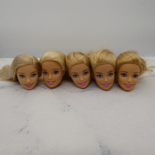 Barbie Doll Head Lot of 5 Heads Millie Face Blonde Blue Eyes Mattel JY15