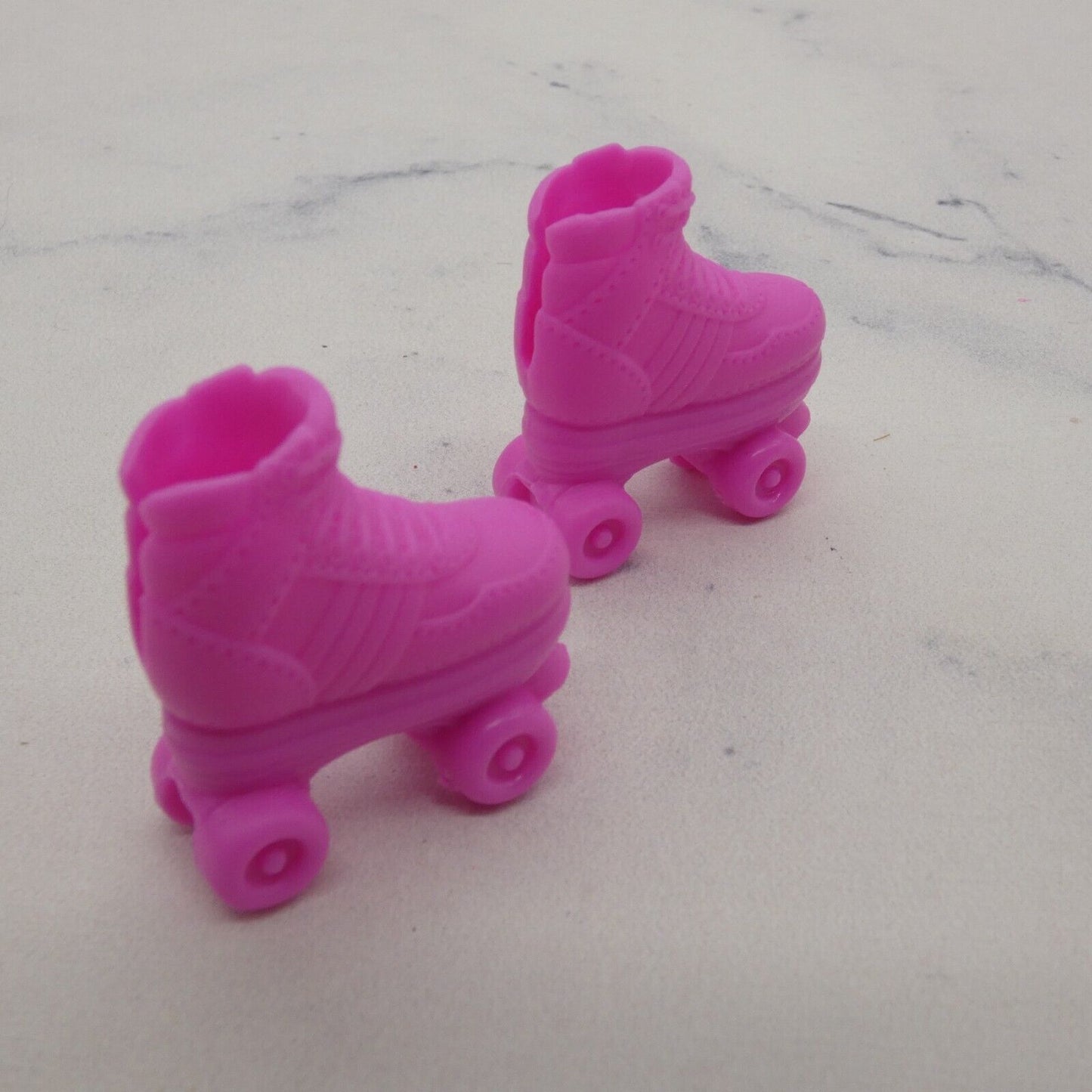 Barbie Doll Size Roller Skates Pink Shoes Closed Toe Ankle Boots Simulated Laces