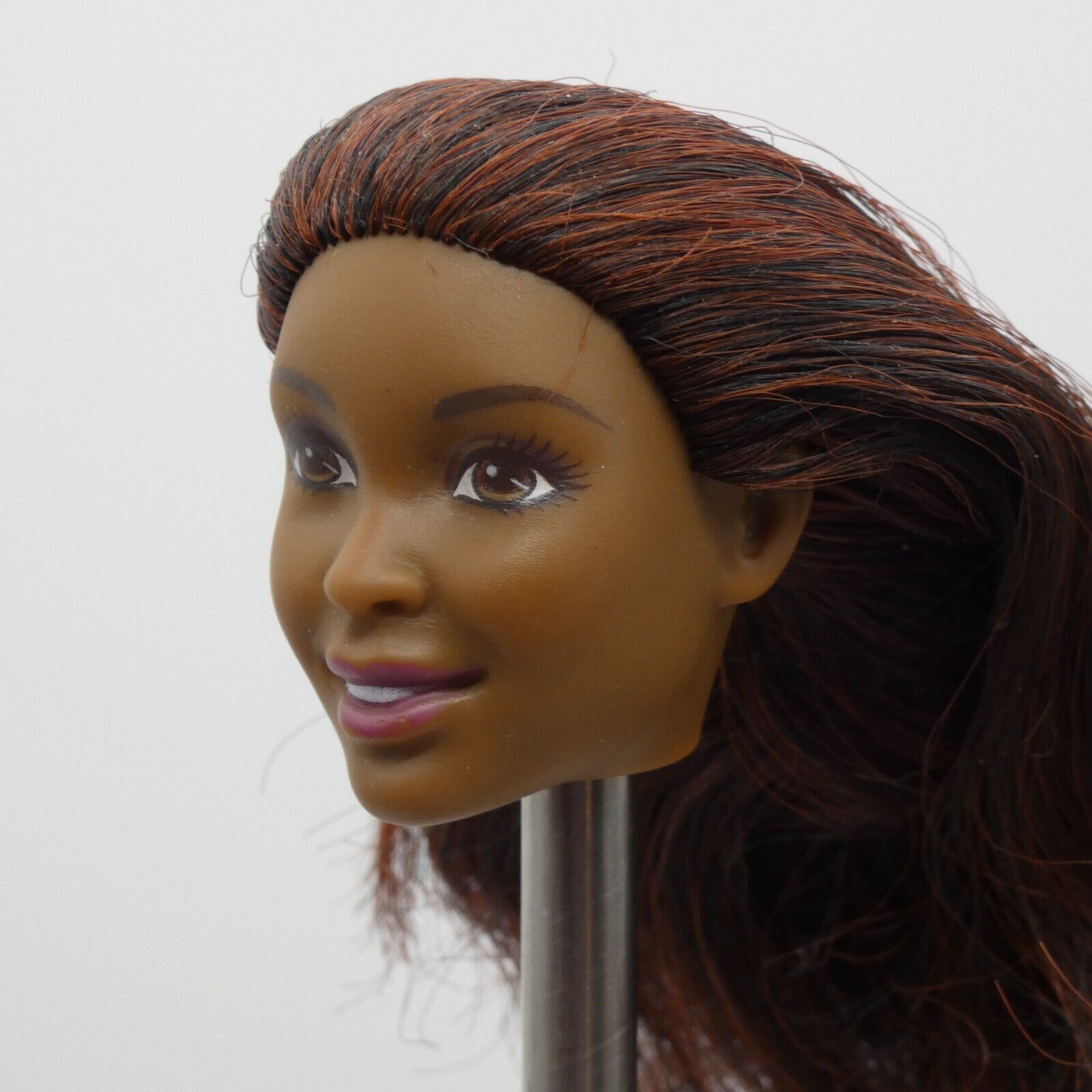 Barbie Fashionistas 45 Doll Head Desiree Nikki Face Brown Red Hair 2016 DTF08