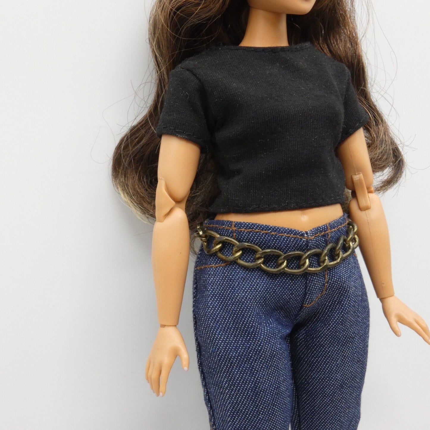 Barbie Curvy Doll Size Antique Bronze Chain Belt Chunky Adjustable Handmade OOAK