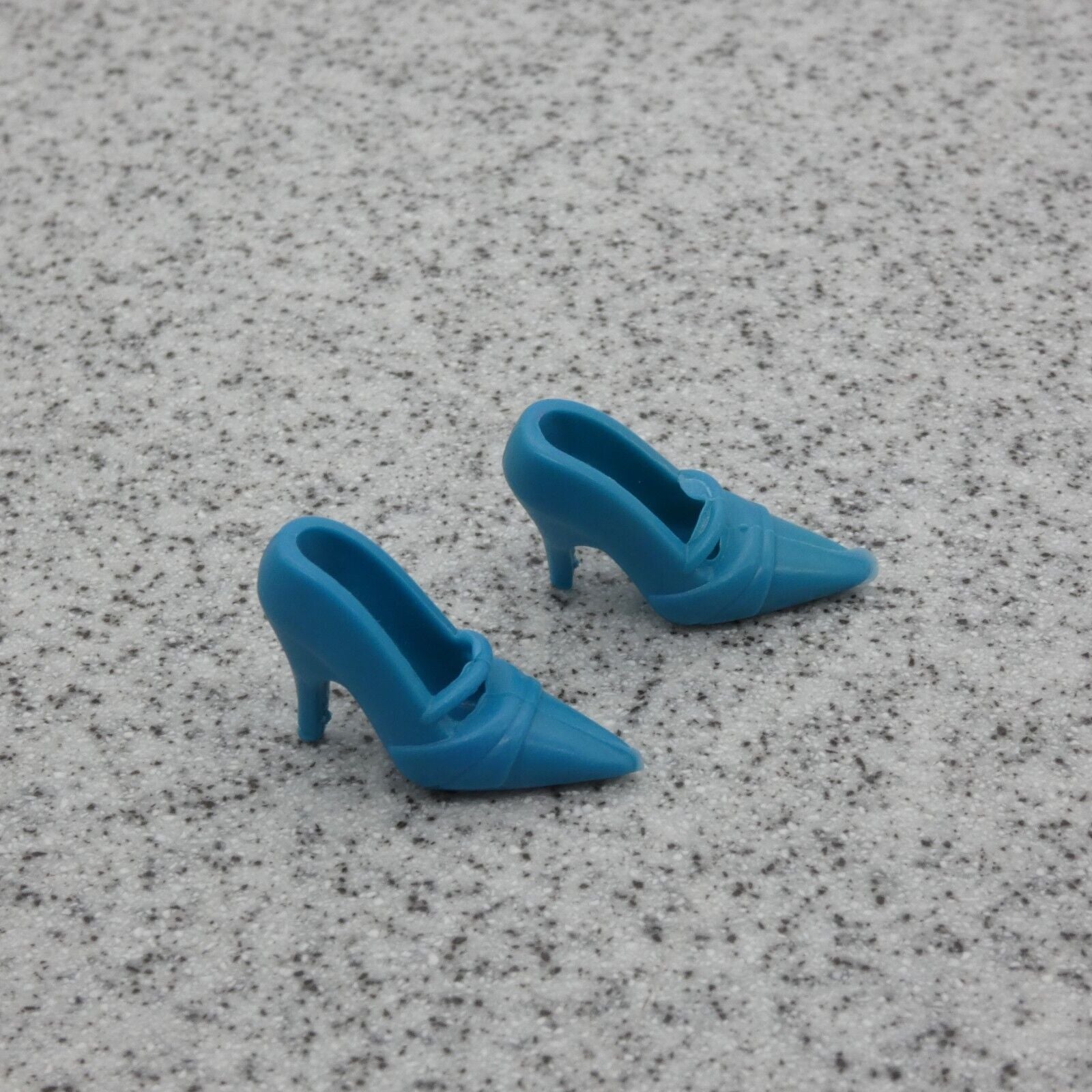 Barbie Doll Size Shoes High Heel Teal Blue Closed Pointed Toe Pumps B1 Clone