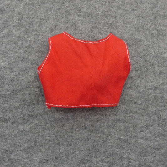 Barbie Doll Size Crop Top Shirt Sleeveless Tank Red