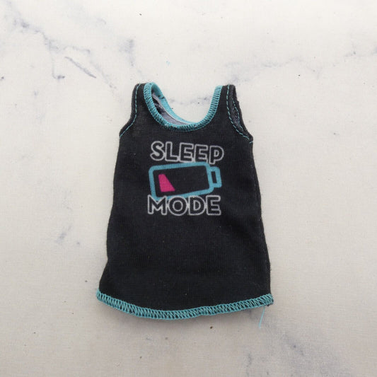 Skipper Babysitters Inc Doll Shirt Tank Top Black Sleep Mode Barbie Mattel