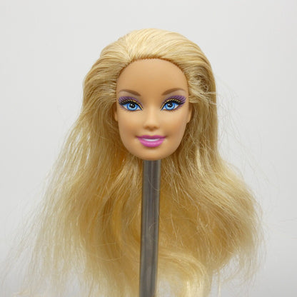 Barbie Doll Generation Girl CEO Face 1998 Head Only Blonde Purple Eyeshadow