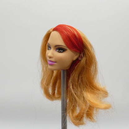 Barbie Doll Head Summer Face Fashionistas Rainbow Strawberry Blonde 2013 X7869