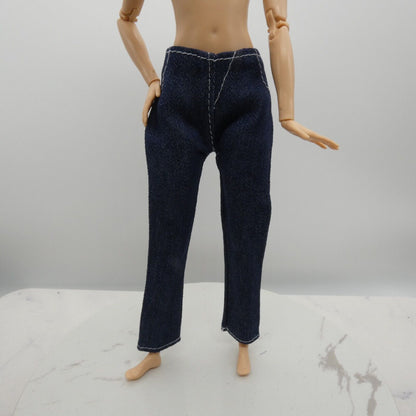 Barbie Doll Size Jeans Dark Wash Blue Pants Straight Leg Mom Fit Made To Move