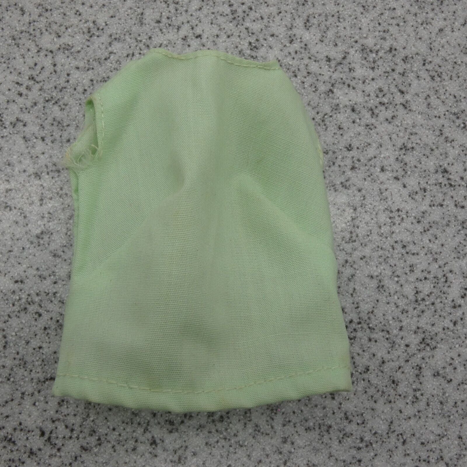 Barbie Doll Size Top Shirt Blouse Sleeveless Green Homemade Operable Buttons