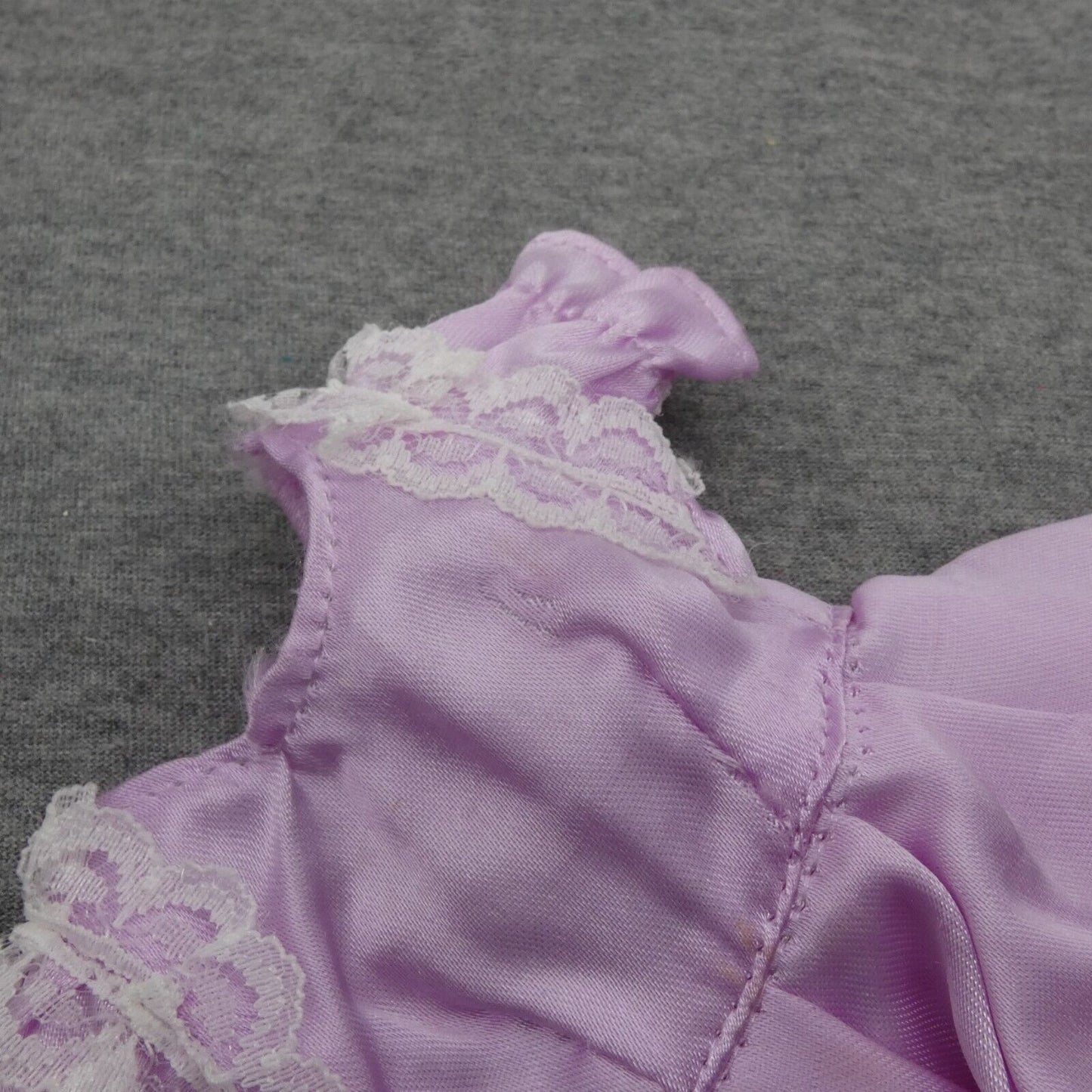 Barbie Doll Size Fashion Dress Purple Lavender White Lace Trim Gown