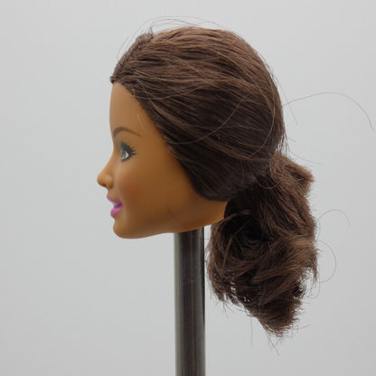 Barbie Fairytale Ballerina Doll Head Summer Face Brown Hair Green Eyes DHM43