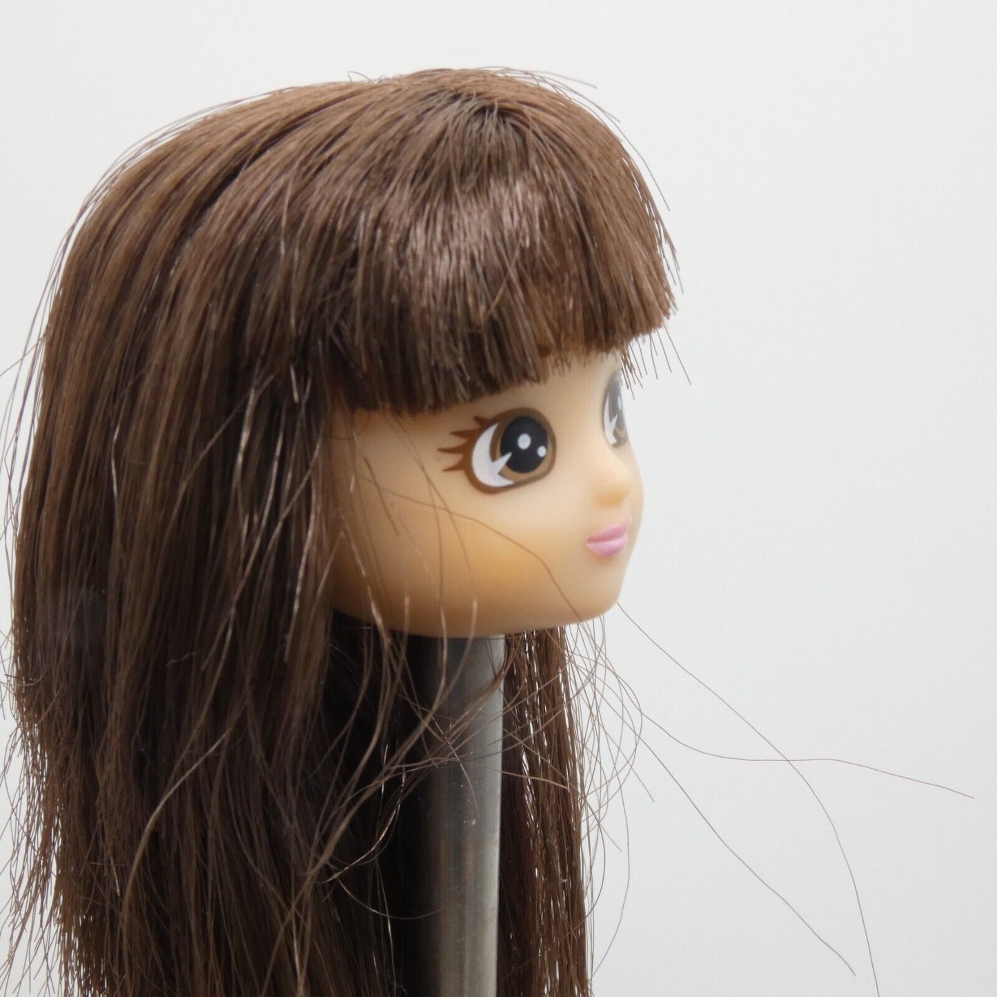 Arklu London Lottie 7 Inch Doll Head Only Brown Hair Bangs Brown Eyes Light Skin