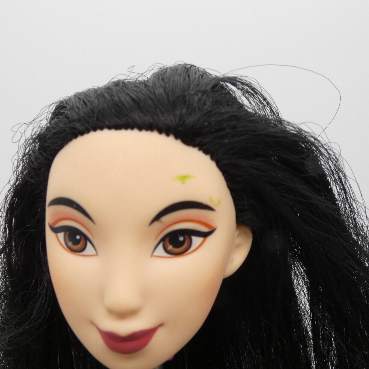 Disney Royal Shimmer Mulan Doll Head Asian  Black Hair Brown Eyes Hasbro E0280