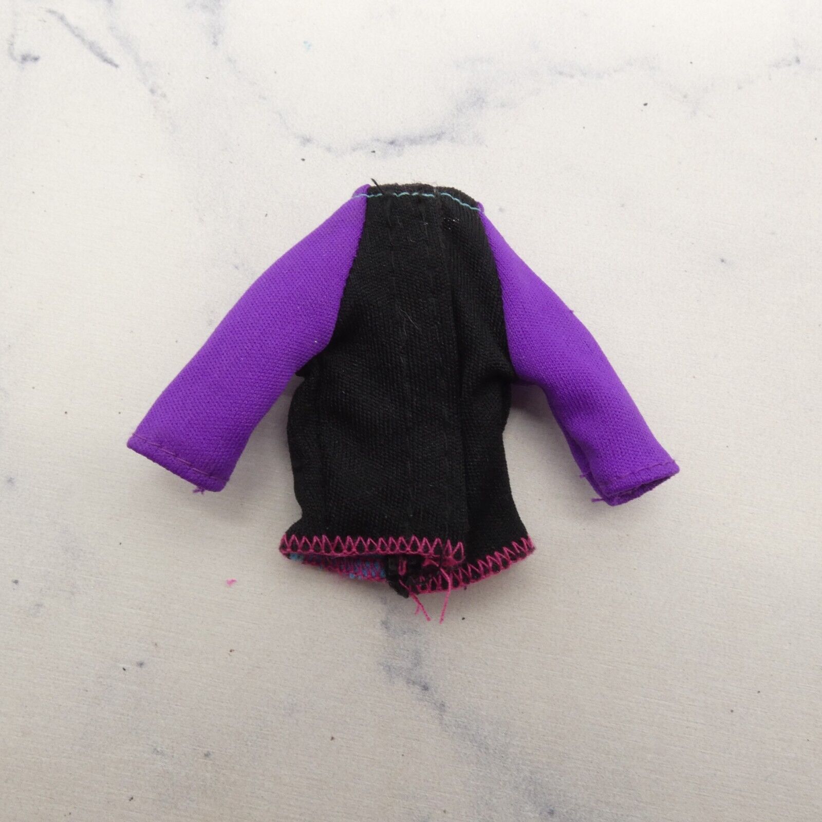 Barbie Stacie Doll Size Top Wetsuit Rash Guard 3/4 Long Sleeve Purple Blue Black