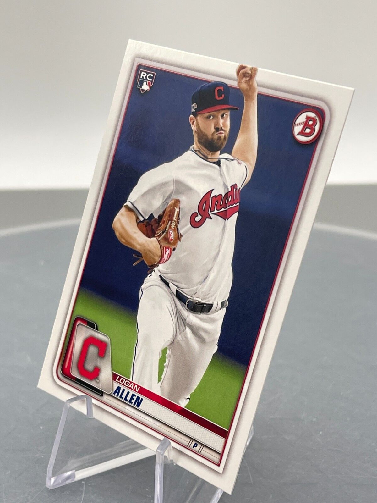 2020 Bowman Logan Allen Rookie Card #35 Cleveland Indians Pitcher Topps