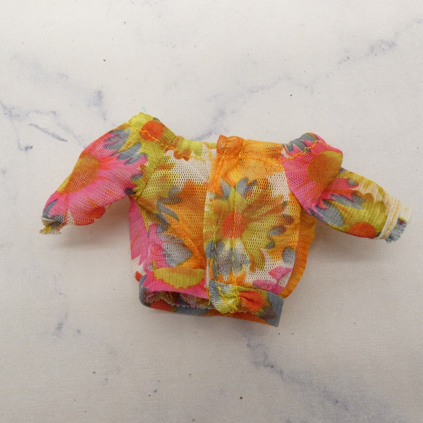 Barbie Curvy Doll Size Shirt Top Multicolor Floral Blouse Off The Shoulder