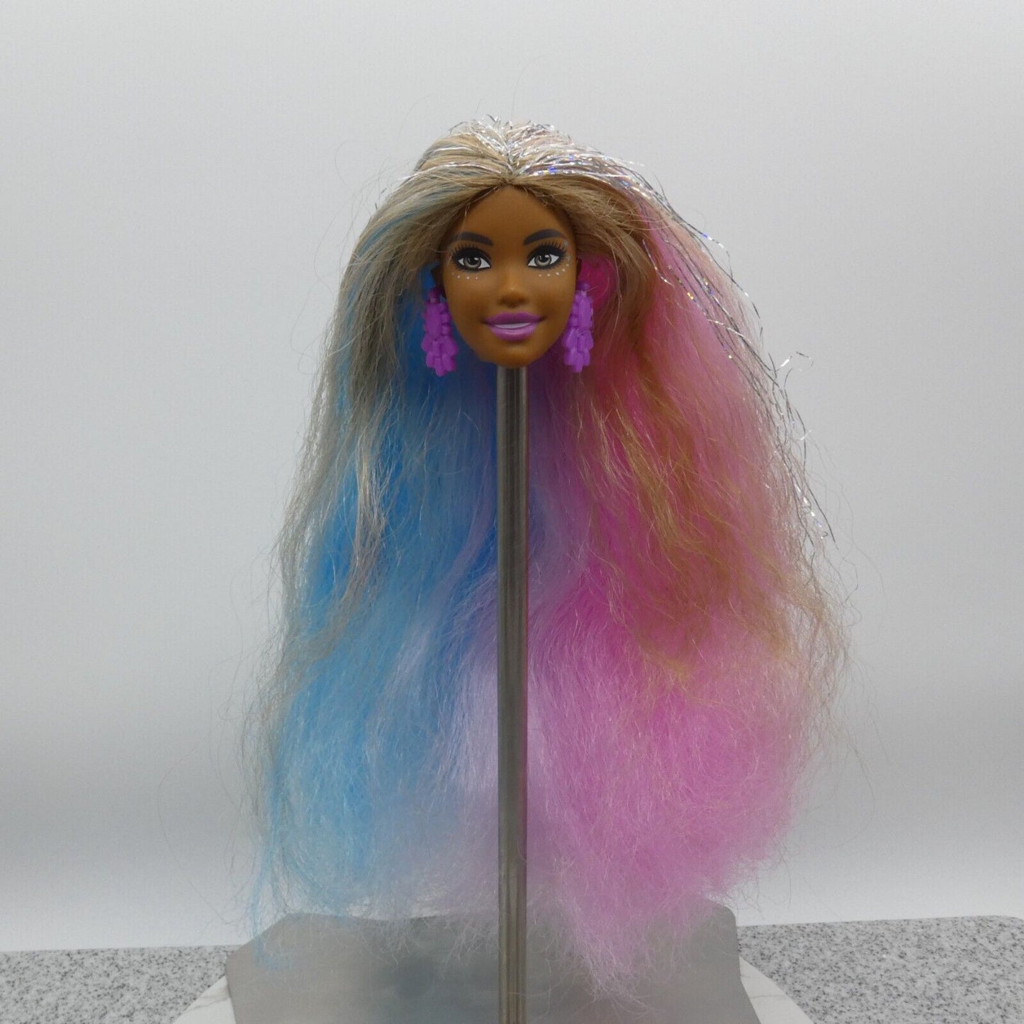 Barbie Fantasy Hair Doll Head Carnaval Face AA Pink Blue Blonde Hair 2020 GHN05