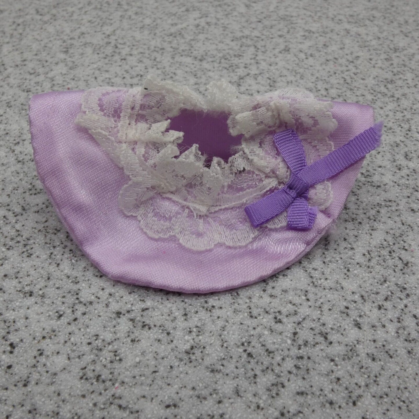 Barbie Doll Size Hat Headpiece or Collar Lavender White Lace Trim Brim only