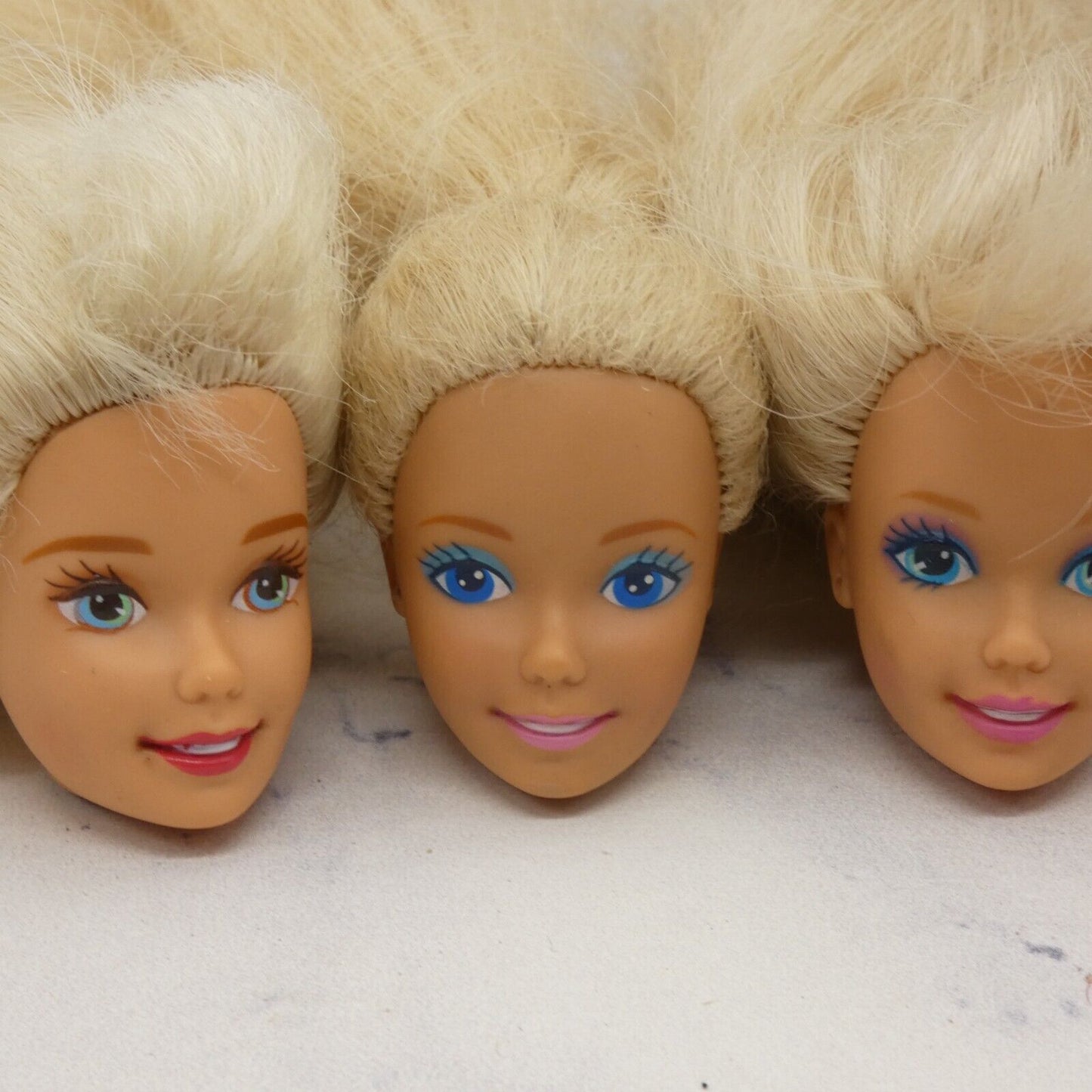 Barbie Doll Head Lot of 5 Heads SuperStar Long Blonde 80s 90s Mattel JY2