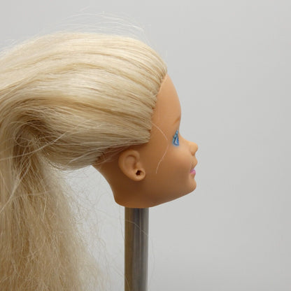 Barbie Feeling Fun Doll Head Superstar Face Long Blonde Crimped Hair 1988 1189