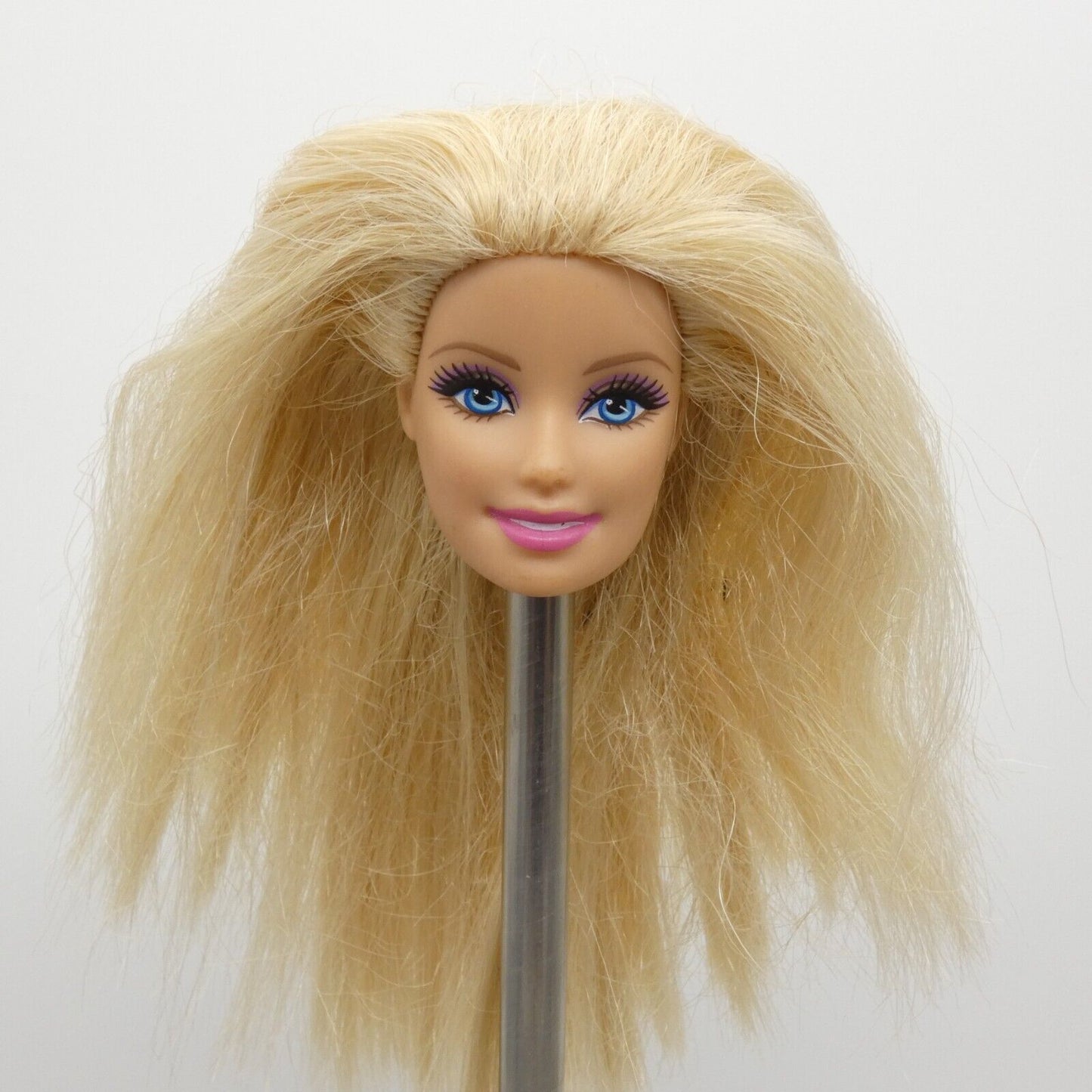 Barbie Doll Head CEO Generation Girl Face Blonde Hair Open Mouth Blue Eyes