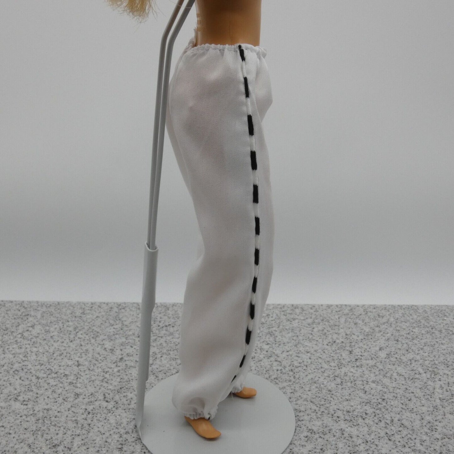 Barbie Doll Size Pants White Black Stripes Baggy See-thru Sheer Fit Fashionistas