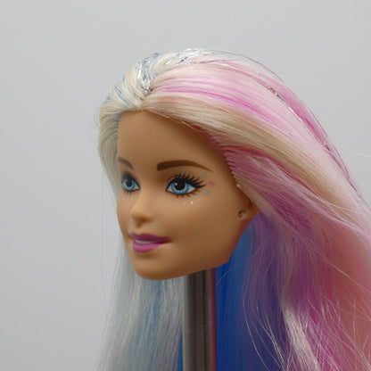 Barbie Fantasy Hair Doll Head Millie Face Pink Blue Blonde Hair 2020 GHN04 M4