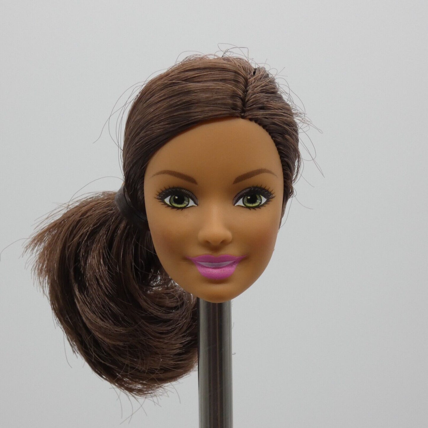 Barbie Fairytale Ballerina Doll Head Summer Face Brown Hair Green Eyes DHM43