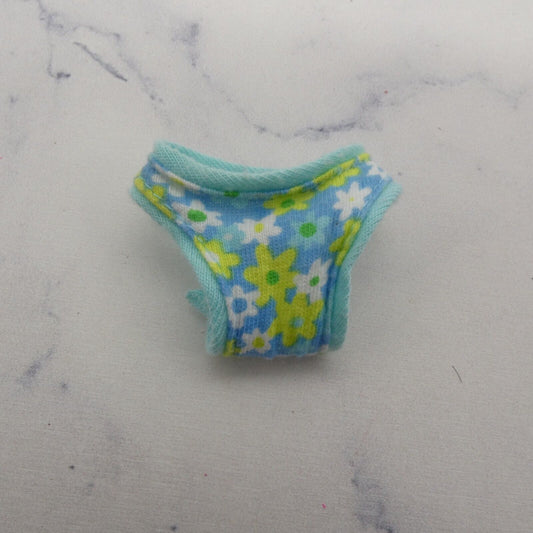 Barbie Doll Swimsuit Bathing Suit Bikini Bottom Only Blue Floral