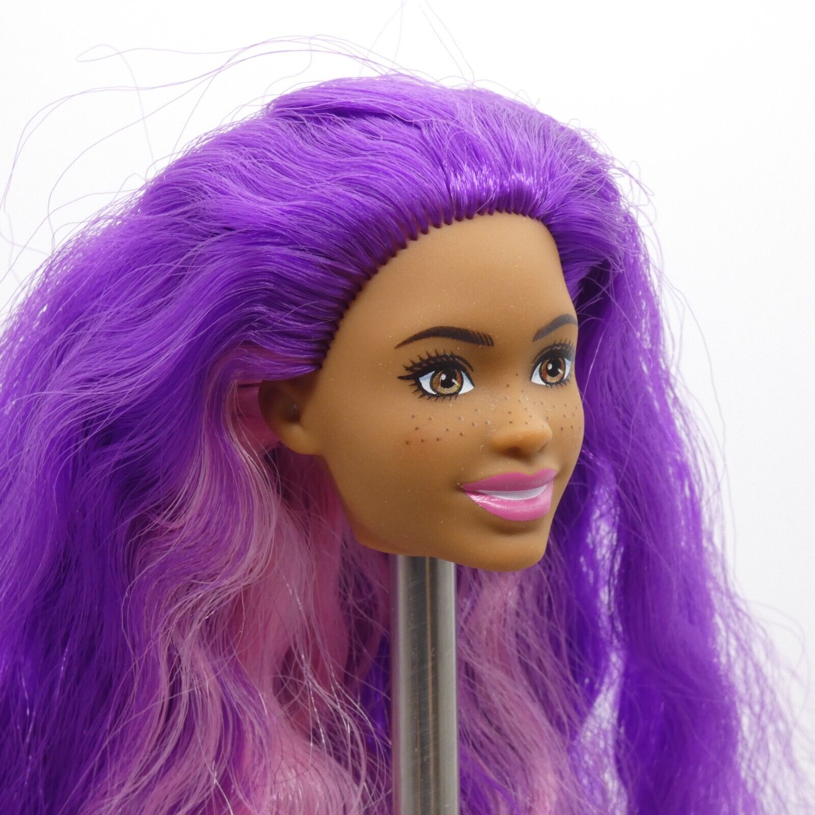 Barbie Mermaid Power AA Doll Head Brooklyn Purple Hair Freckles 2022 HHG53