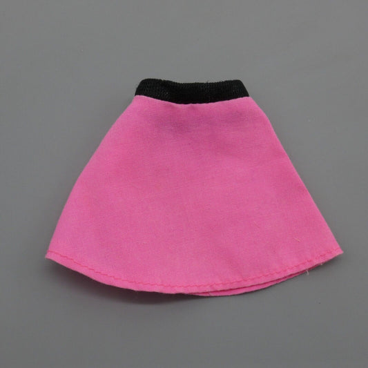 Barbie Doll Skirt Pink Black Waistband A-Line Genuine Black Tag Mattel