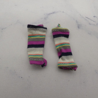 Barbie Doll Size Leg Warmers Socks Tights Multicolor Striped