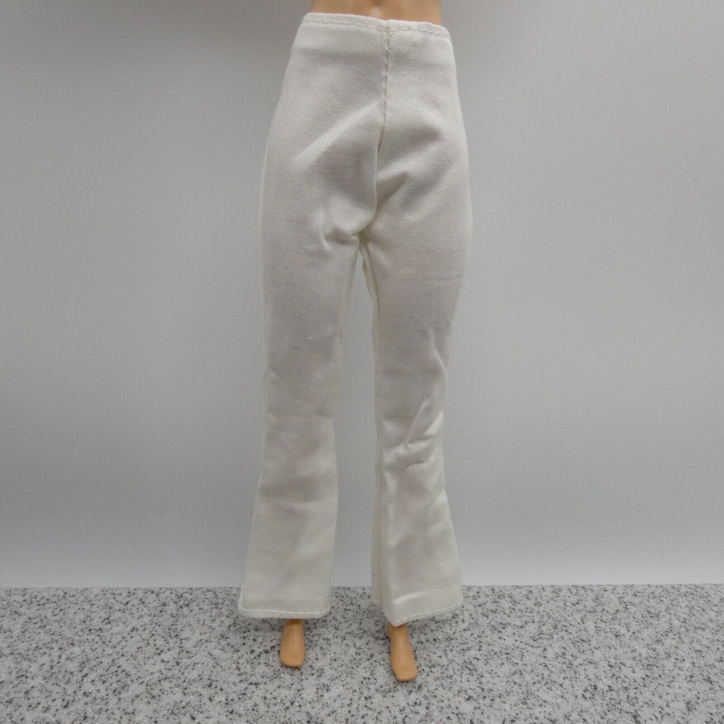 Barbie Doll Size Pants White Slacks Trousers Chinos Flared Leg Boot Cut Clone