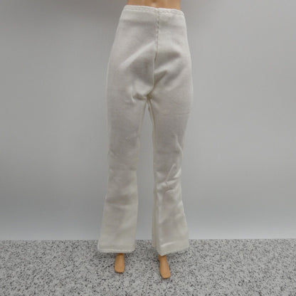 Barbie Doll Size Pants White Slacks Trousers Chinos Flared Leg Boot Cut Clone