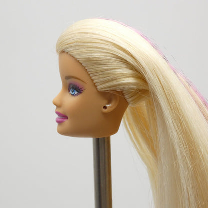 Barbie Designable Hair Doll Head Generation Girl CEO Face Blonde Pink Hair W4504