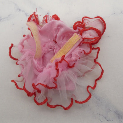 Barbie Doll Size Dress Pink Red White Tulle Valentines Day Heart Romance Ruffles