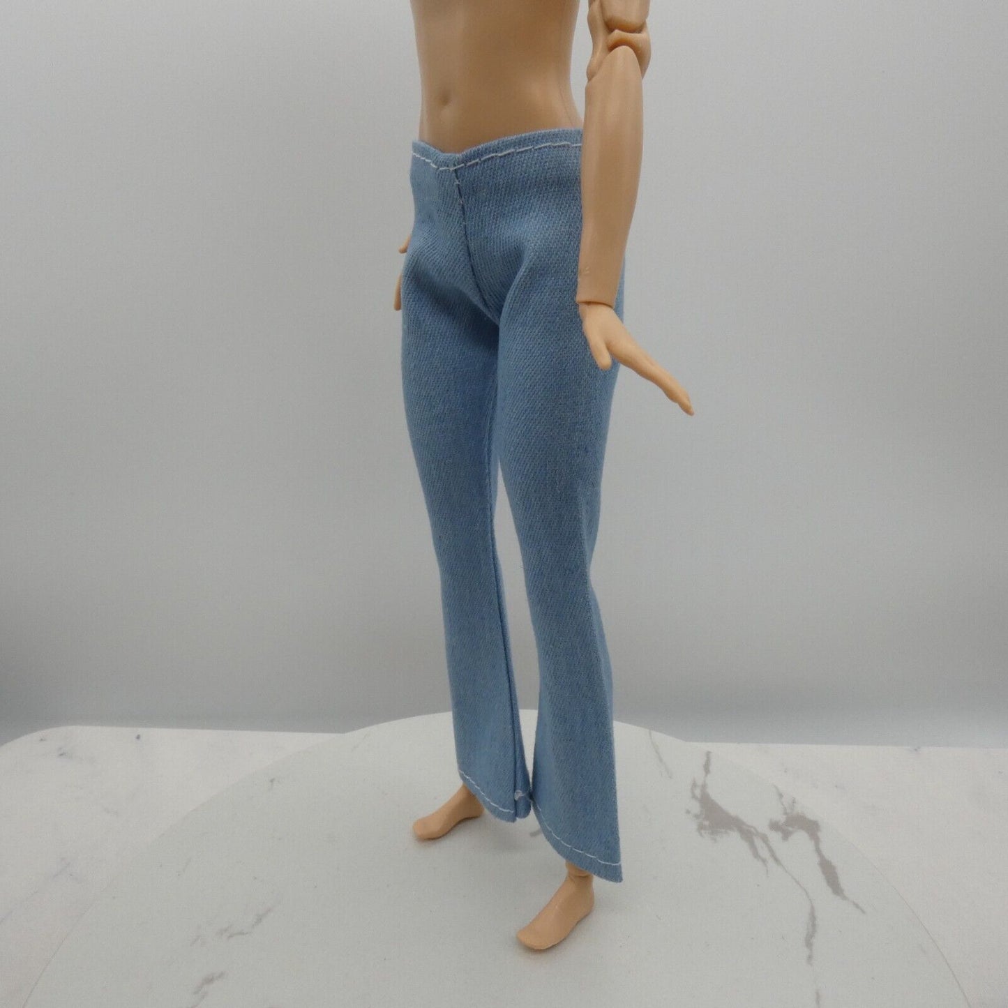 Barbie Doll Size Jeans Light Wash Blue Pants Flare Ankle Crop Fit Made To Move