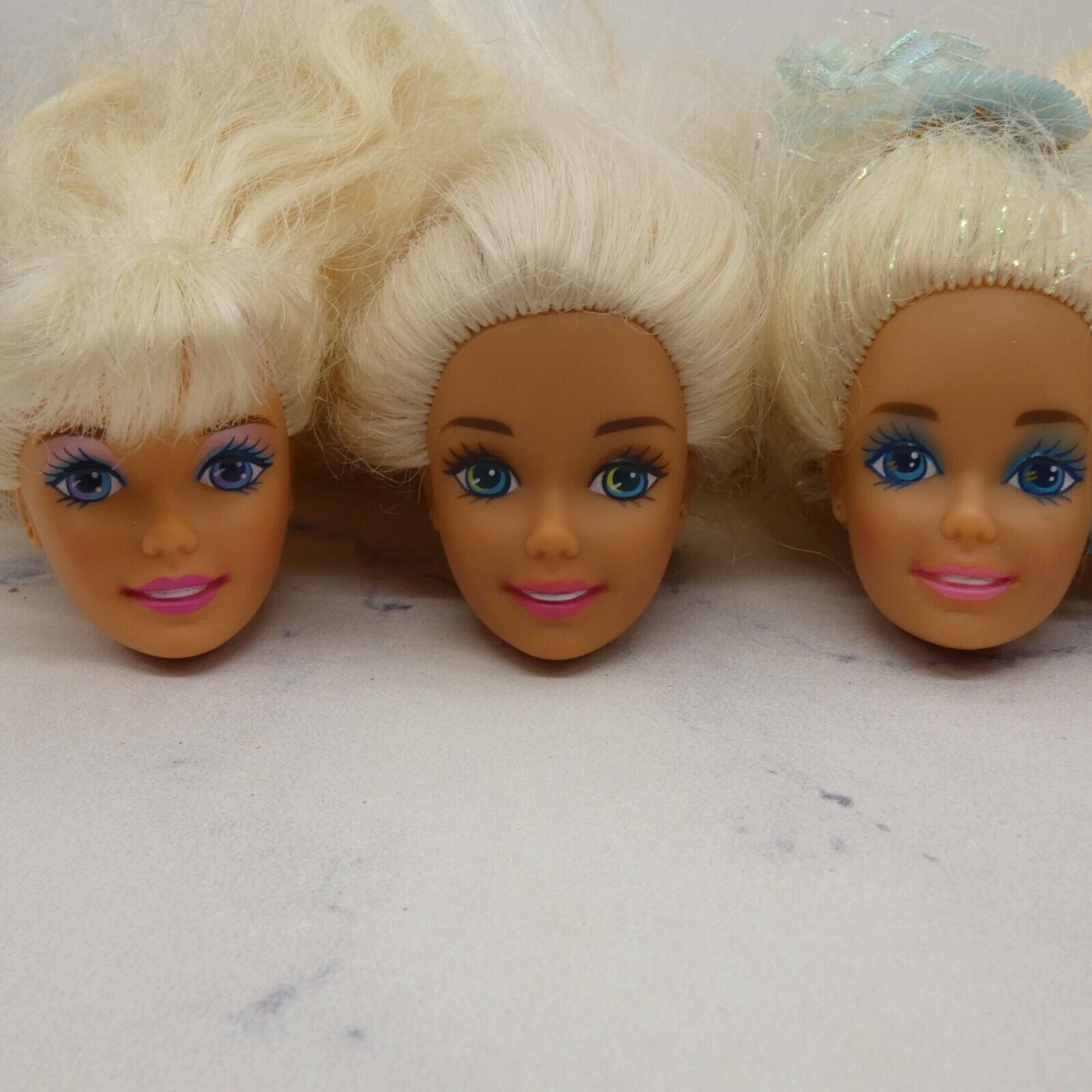 Barbie Doll Head Lot of 5 Heads SuperStar Long Blonde 80s 90s Mattel JY12