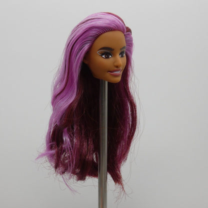 Barbie Fashionistas 207 Doll Head Greek Face Pink Magenta Hair Medium Skin HJT04