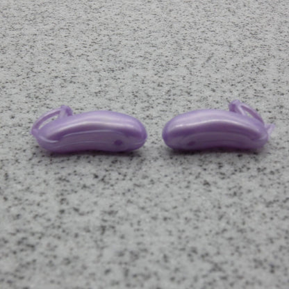 Barbie Doll Size Shoes Purple Closed Toe Ballet Pointe Flat Ankle Straps B Clone